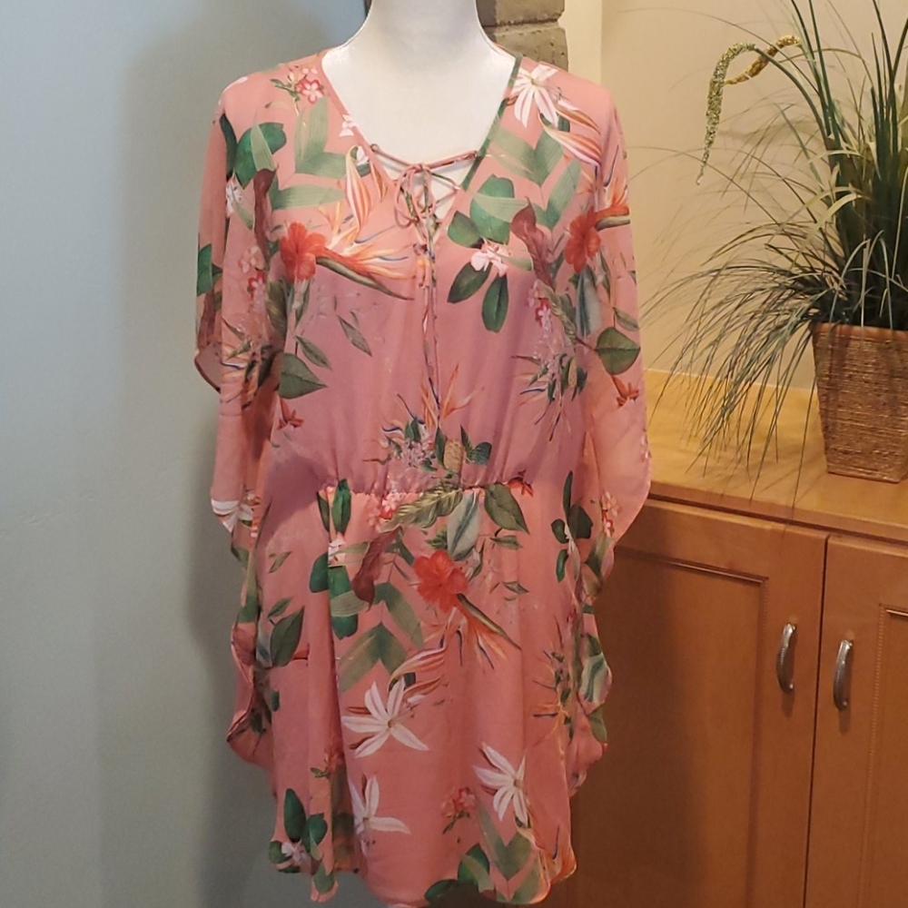 Tropical Print Dress, Size Medium
